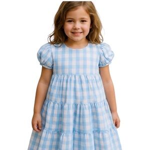 Joe Fresh Light Blue and White Checkered Kids Dress